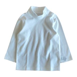 男女童纯棉秋衣打底衫中高领儿童纯白纯色A类无骨无荧光厚棉毛衫