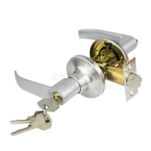 把手三杆锁圆头塑钢门锁三柱锁不锈钢门木门铁门家用室内圆球门锁