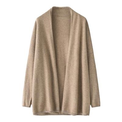 简约开襟中长款~纯绒女开衫外套