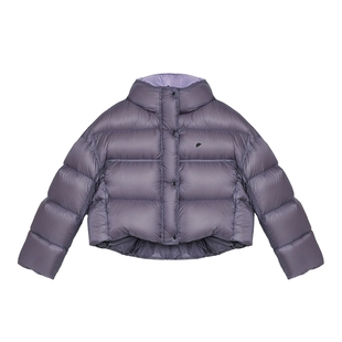 高密度面料 半圆女装[运动2025秋冬宽松连帽哑光短款面包羽绒服女