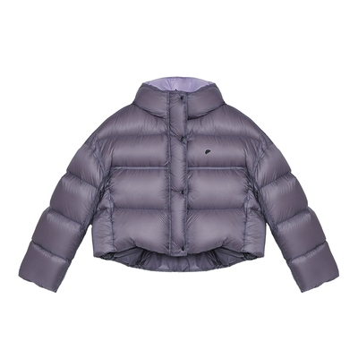 高密度面料 半圆女装[运动2025秋冬宽松连帽哑光短款面包羽绒服女