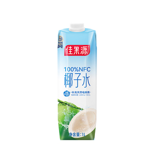 佳果源泰国原装进口椰子水1L*6瓶