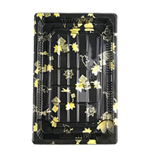 金叶寿司盒纯底生鲜托盘一次性塑料外卖海鲜金枪鱼三文鱼刺身冰盘