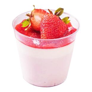 布丁杯果冻慕斯杯圆形甜品杯一次性透明杯子带盖小容量迷你品尝杯