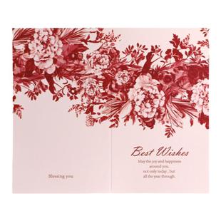 结婚新年红色贺卡复古高级感中国风送新人明信片宣誓卡父母致词卡