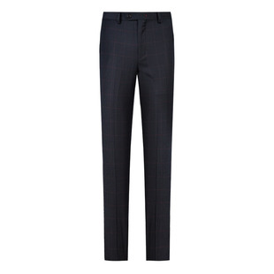 JODOLL乔顿男绵羊毛西裤韩版商务休闲上班经典黑色时尚窗格西装裤