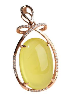 葡萄石18k金镶嵌附证书定制吊坠