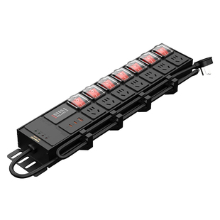 良工pdu排插独立开关分控桌面电竞USB快充插座防雷防浪涌滤波插排