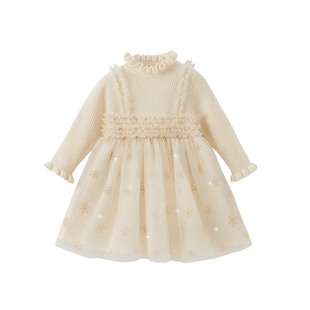 [抑菌远红外]女童裙子春秋女大童连衣裙加厚薄绒洋气小公主冬装