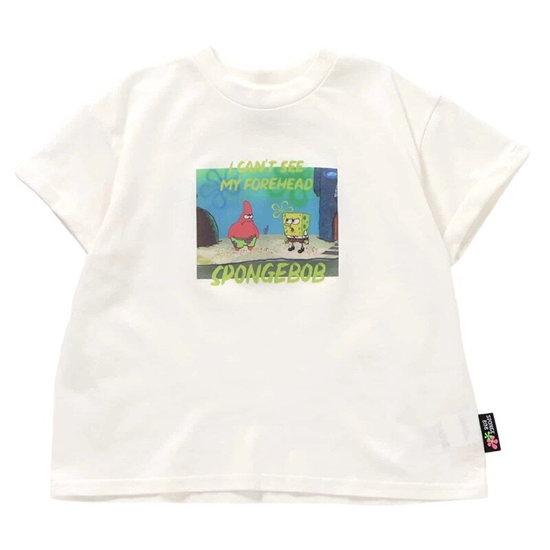 日本海绵宝宝 BREEZE 2025夏儿童装卡通印花透气轻薄宽松短袖T恤