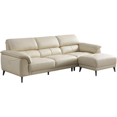 全友家居现代简约客厅牛皮沙发