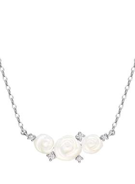 高级轻奢白玫瑰锁骨链女轻奢