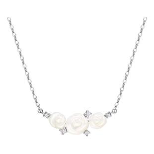 何方HEFANG白玫瑰锁骨链白月光耳环轻奢个性婚优雅项链刘亦菲同款