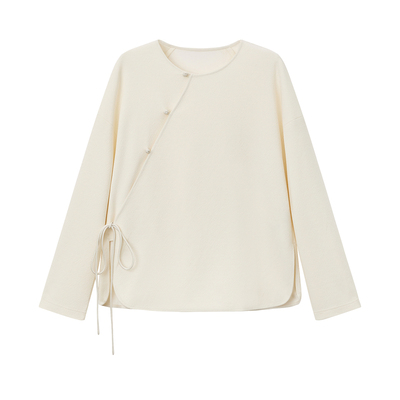 新中式斜襟系带盘扣衬衫