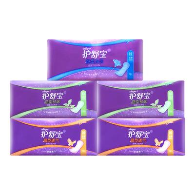 护舒宝护垫卫生巾140mm姨妈带护翼去日用异味菌官方正品旗舰店抑