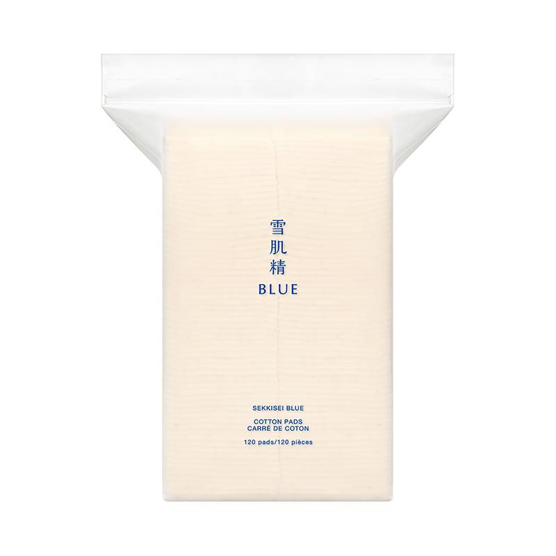 雪肌精BLUE100%天然有机无漂白化妆棉120枚高丝湿敷敏肌纯棉