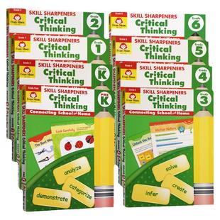 Evan-Moor Skill Sharpeners Critical Thinking 技能铅笔刀 批判性思维练习册美国原版进口书教辅幼儿园到六年级少儿英语evanmoor
