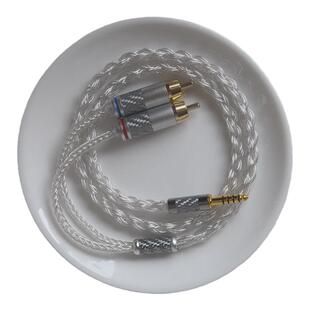 16股单晶铜镀银线3.5转2RCA一分二2.5mm4.4平衡转双莲花头音频线