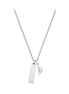 【自营】春季新品 Armani阿玛尼男士项链银色钢质轻奢男生礼物