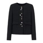 采多宝大码女装胖mm2025冬季新款粗花呢小香风羊毛混纺亮丝外套