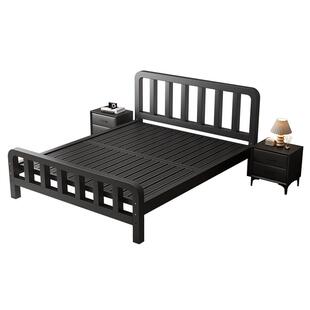 铁艺床双人床家用1.5m单人铁架床不锈钢加固加粗加厚1米2出租房用