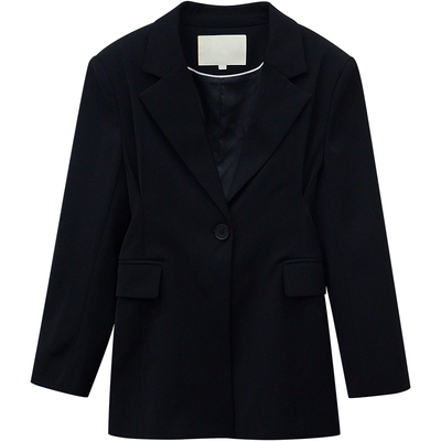 【现货】小个子abby黑色西装外套设计感小众显瘦收腰休闲长袖西服