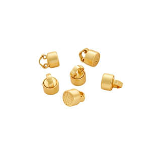 哑金保色福字圆柱形小印章吊坠diy手链项链挂件吊饰沙金饰品配件