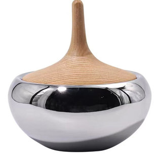 简约家居茶几不锈钢糖果罐储物罐摆件家用干果罐软装饰品金属