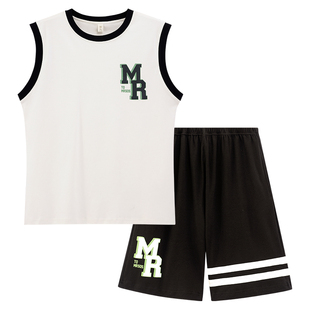 可外穿睡衣男士夏季背心无袖短裤纯棉家居服男款夏天夏款大码套装