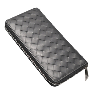 2024新款拉链钱包男真皮小手包休闲编织手拿包头层牛皮软皮潮男包