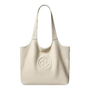 夏之光同款意大利鹿皮卡思乐无性别白色通勤单肩包上班软糯托特包