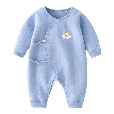 婴儿早秋连体衣夹棉a类纯棉