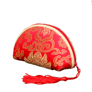 婚庆喜庆用品 中国风喜糖袋锦缎贝壳包 零钱袋中式喜糖盒子元宝包