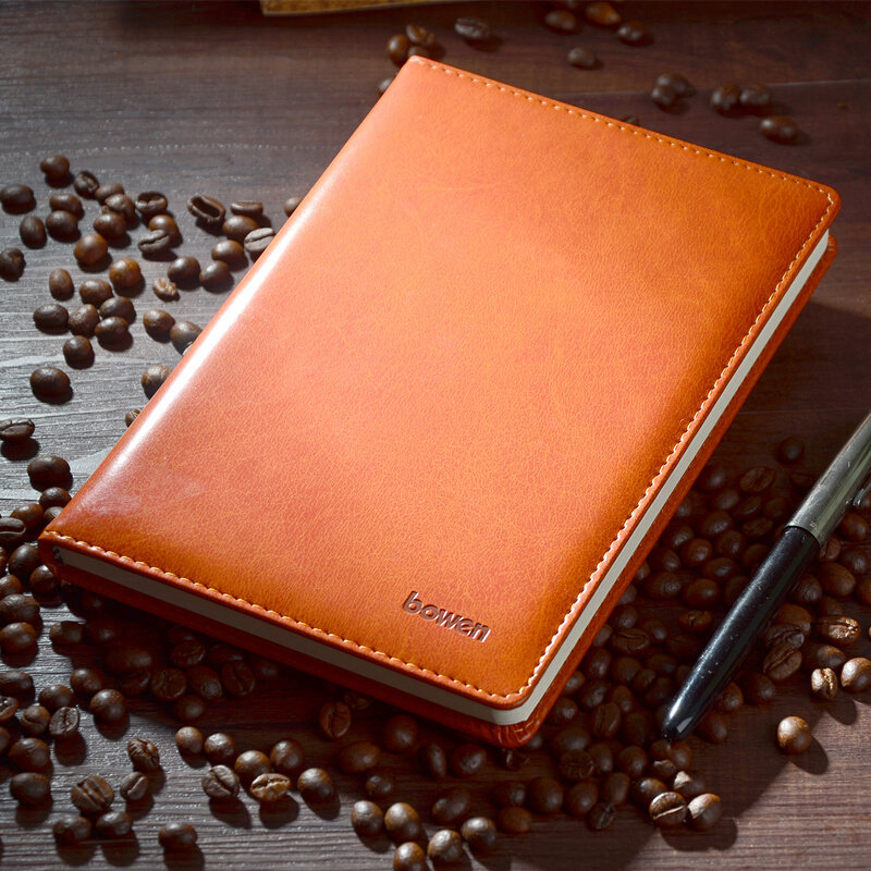 bowen博文简约商务笔记本大本子16KPU皮面记事本办公用品文具工作