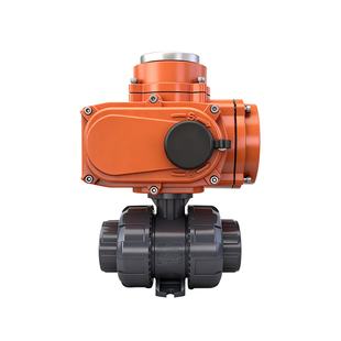 UPVC电动球阀三线二控带反馈化工耐酸碱PPH塑料双由令活接1寸2寸