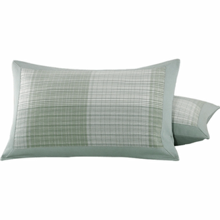 家用纯棉加厚老粗布枕套一对装全棉简约成人包边枕头套透气信封式