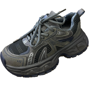 老爹鞋女款2025新款冬厚底显脚小轻便软底超轻加棉休闲运动二棉鞋