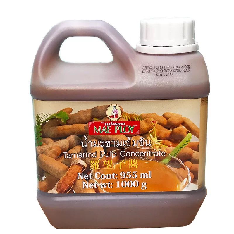 泰国泰娘罗晃子酱罗望子酱酸角汁 角酱泰餐冬阴功汤调料1kg*12桶