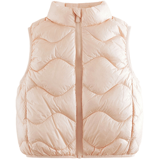 马克珍妮男女童轻盈保暖立领羽绒服马甲儿童冬装新款红色550957