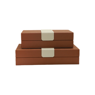 现代轻奢首饰盒摆件仿马毛皮革收纳盒样板房家居卧室床头柜装饰品