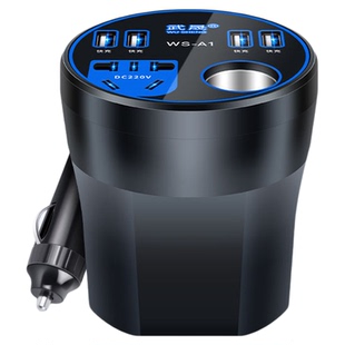 车载逆变器手机充电器12V24V220汽车多功能电源转换器快充杯式