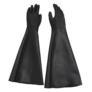 喷砂手套加长加厚耐磨带颗粒防滑防护手套箱式手动喷砂机专用手套