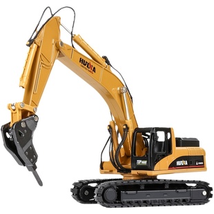 合金破拆机玩具仿真挖机打洞钻孔钻地机模型儿童工程破碎机玩具车