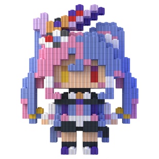 同人二创积木人鸣潮湮灭系列高难度拼装小颗粒动漫手办3d模型