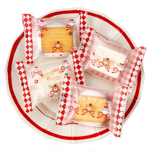 雪花酥饼干包装袋新年圣诞节曲奇牛轧糖果糖霜烘焙透明机封袋独立