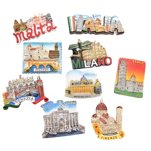 意大利米兰罗马佛罗伦萨威尼斯梵蒂冈马耳他风景装饰贴冰箱磁性贴