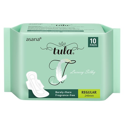 asana阿莎娜敏感肌卫生巾日用丝柔亲肤超薄透气姨妈巾240mm10片