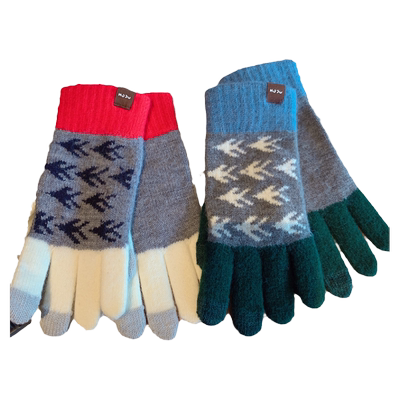 针织手套冬天女骑车保暖