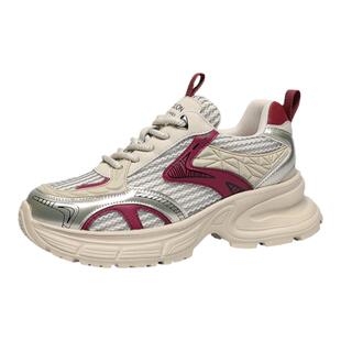 金利来增高厚底老爹鞋女夏季百搭女鞋小个子透气网面休闲运动鞋女