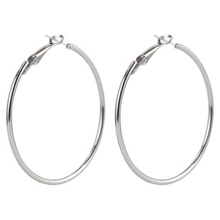 我的山与海方婉之谭松韵同款银色素圈大耳环高级感圆脸显脸小耳圈